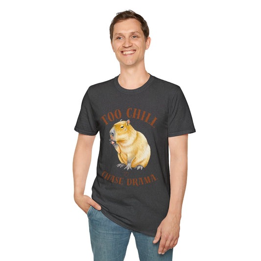 Too Chill Chase Drama T-Shirt — Cute Capybara Graphic Tee