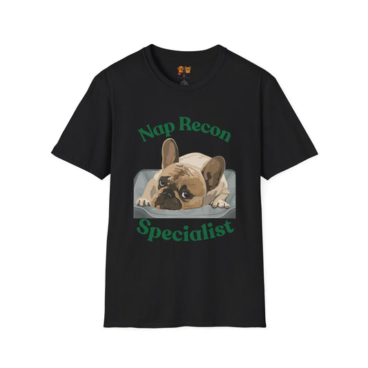 Nap Recon Specialist T-Shirt — Cute French Bulldog Nap Shirt for Dog Lovers