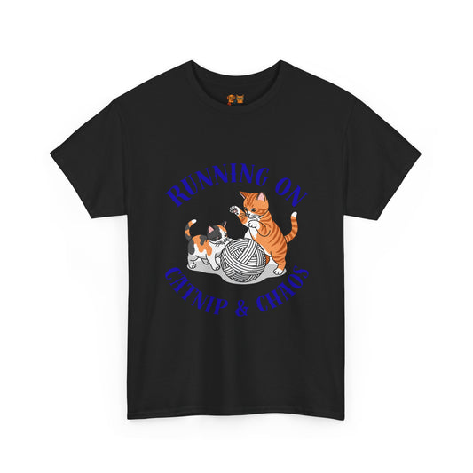 Running on Catnip & Chaos — Tee for Cat Lovers