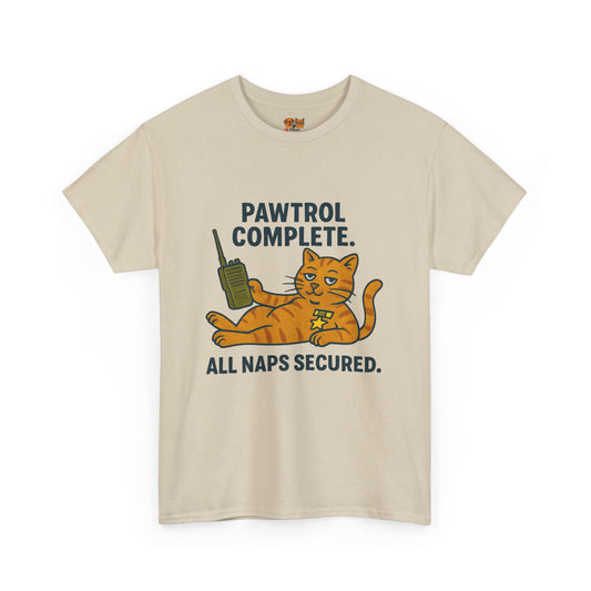 Pawtrol Complete — “All Naps Secured” Funny Cat Tee