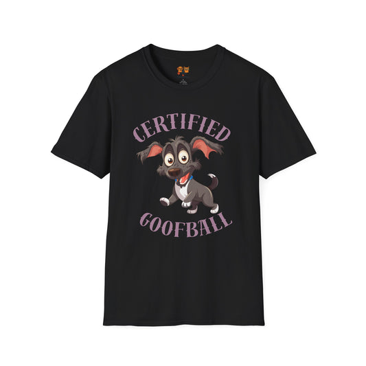 Certified Goofball Dog T-Shirt — Cute Cartoon Puppy Graphic Tee