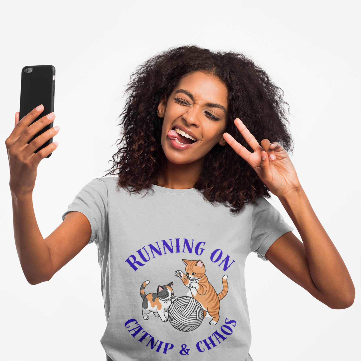 Running on Catnip & Chaos — Tee for Cat Lovers