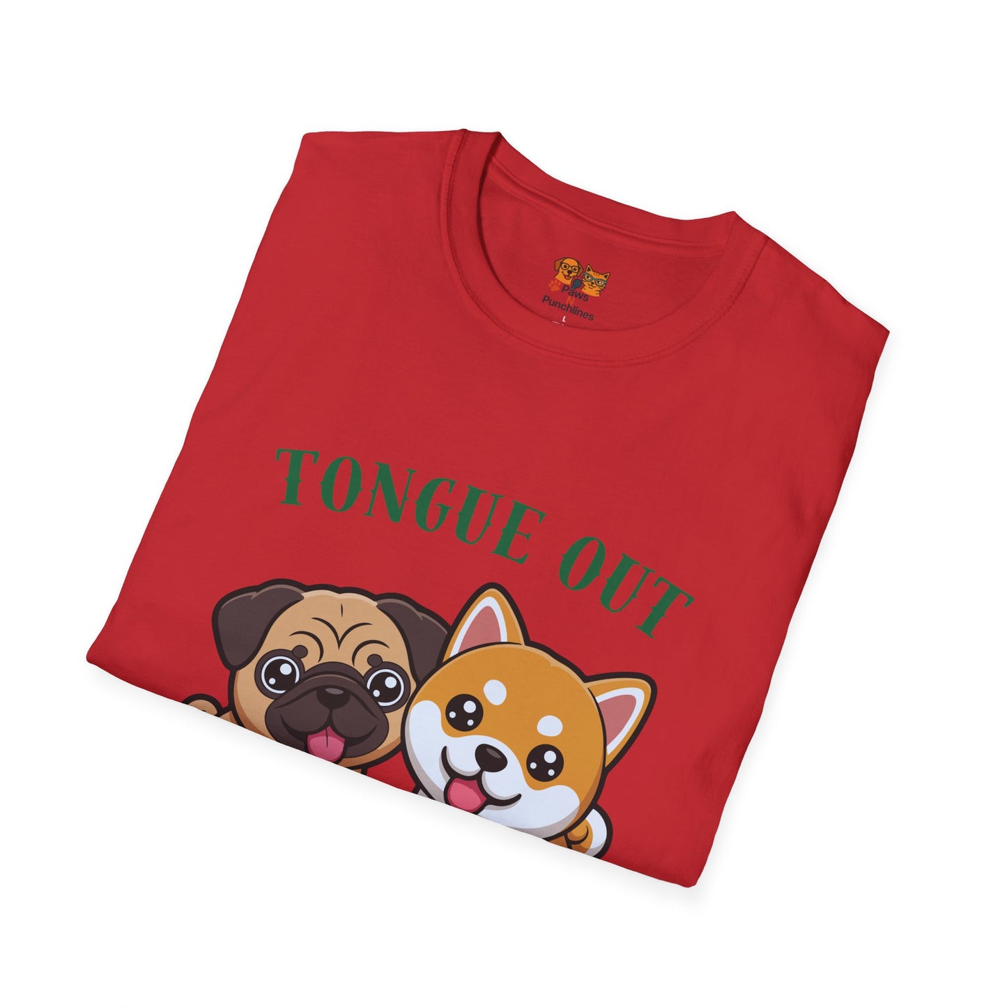 Tongue Out Sass On T-Shirt — Cute Pug & Shiba Inu Graphic Tee