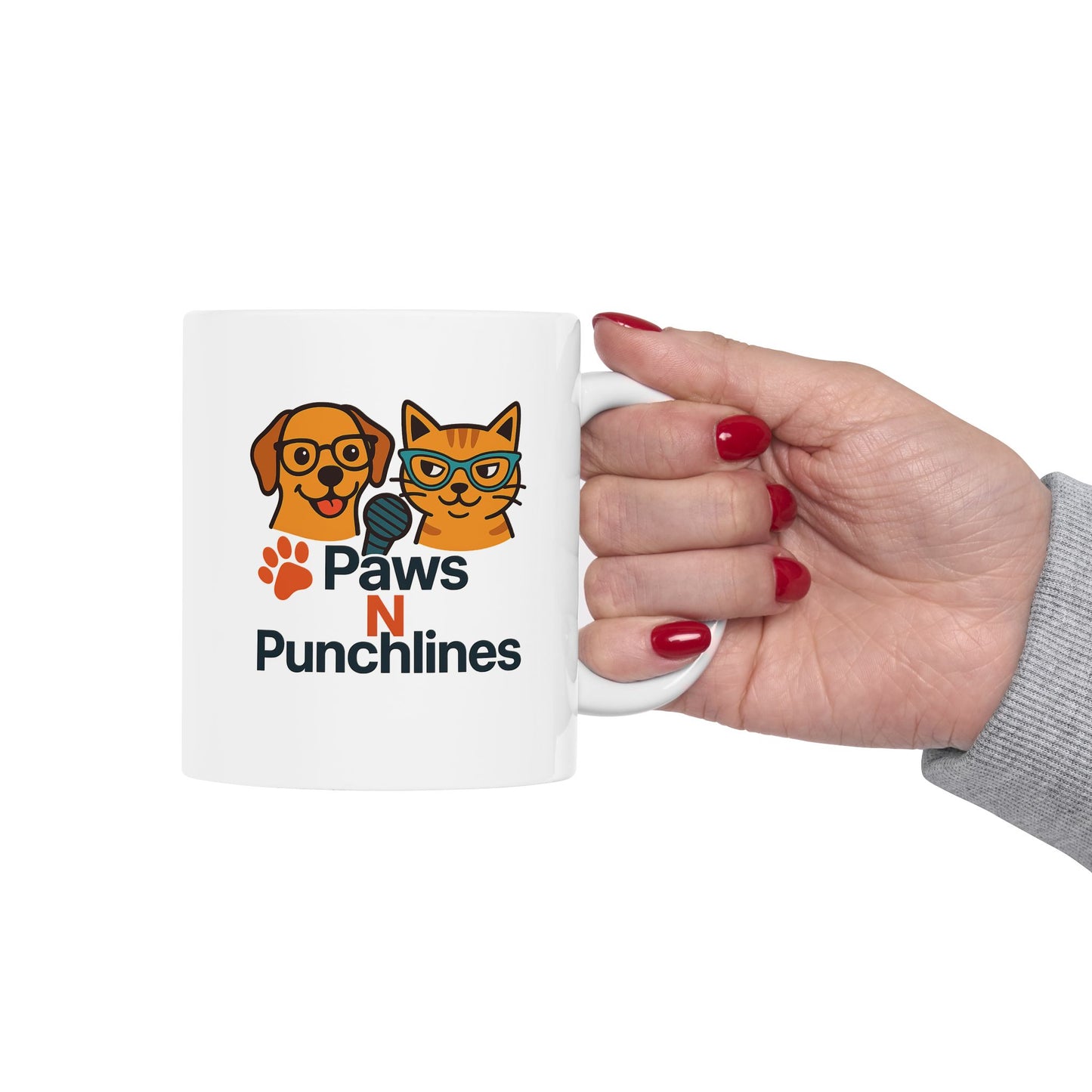 Pet Lover Mug — Cute Cat & Dog Faces with "Purrfect Paws" Text (11oz/15oz)