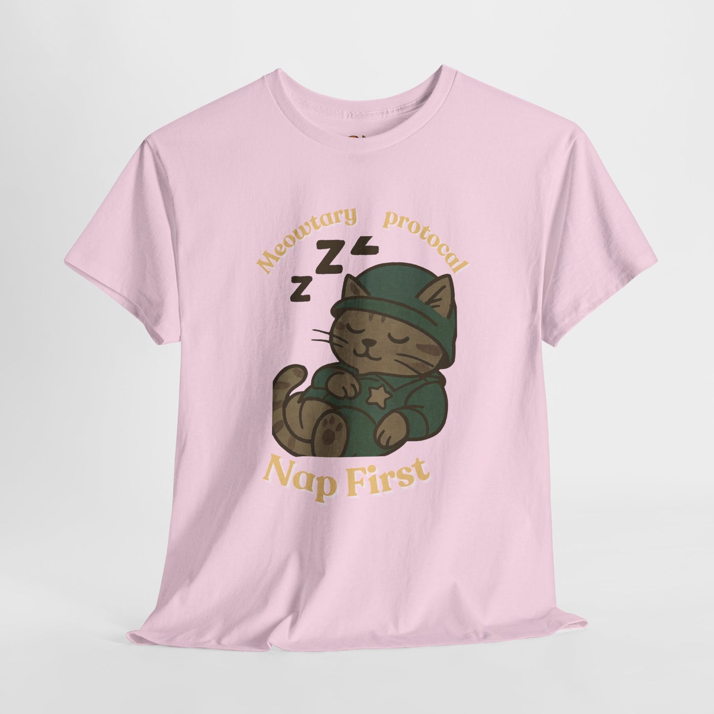 Nap First Cat T-Shirt — Cute Sleeping Kitten Graphic Tee