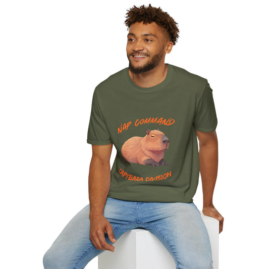 Nap Command Capybara T-Shirt — "Capybara Division" Cute Animal Nap Tee