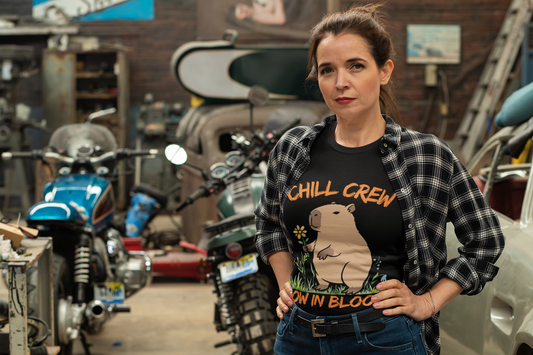 Chill Crew "Now in Bloom" — Cute Capybara Unisex Tee