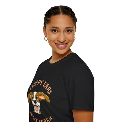 Floppy Ears Fierce Charm Dog T-Shirt — Cute Beagle Puppy Graphic Tee