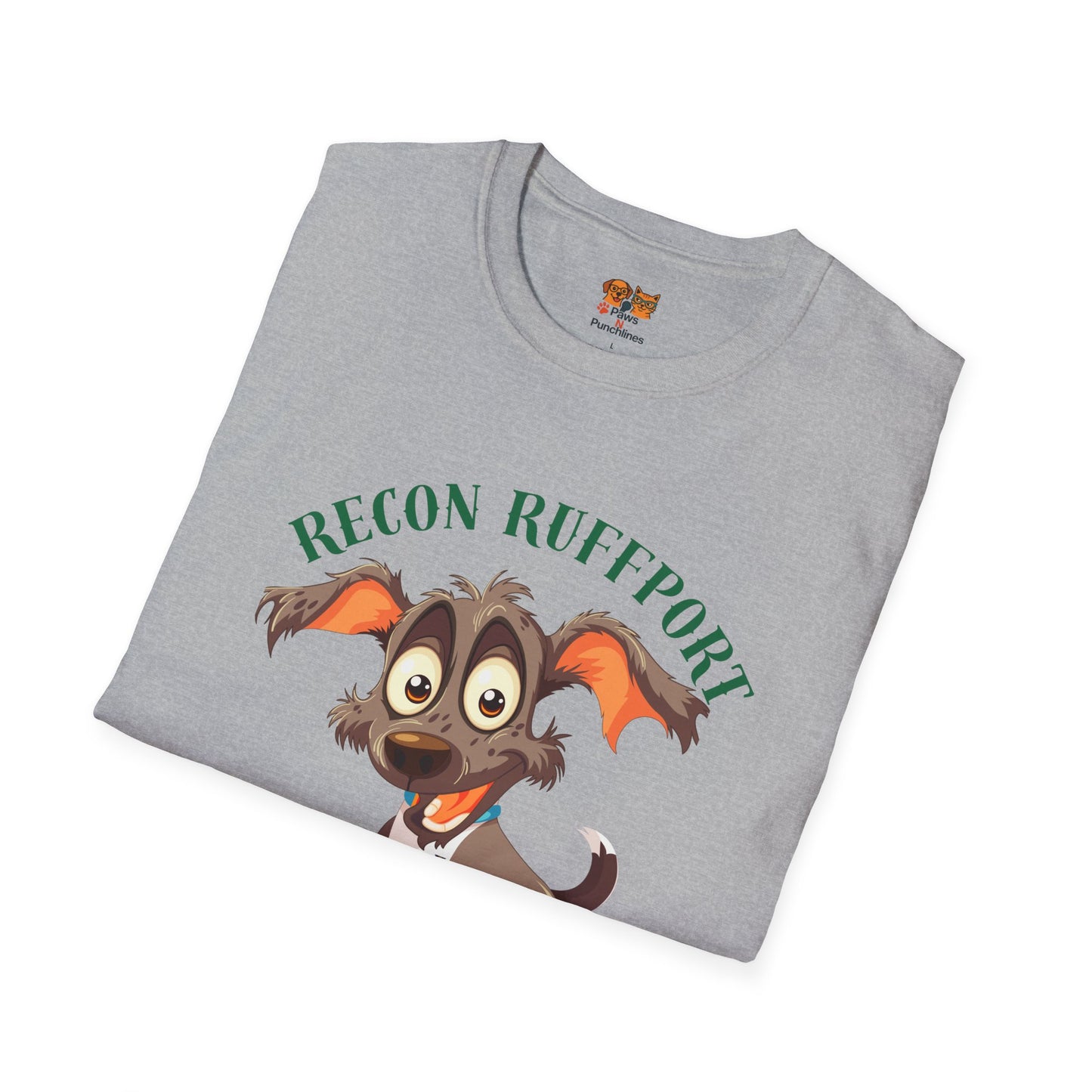 T-Shirt — "Recon Ruffport: Squirrel Spotted" Cute Cartoon Dog Tee