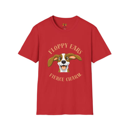Floppy Ears Fierce Charm Dog T-Shirt — Cute Beagle Puppy Graphic Tee