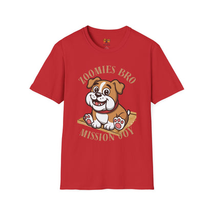 Puppy Graphic T-Shirt — “Zoomies Bro Mission Only” Cute Cartoon Dog Tee