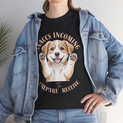 Corgi Puppy Pawprints T‑Shirt — Happy 'Mooorning' Dog Lover Tee