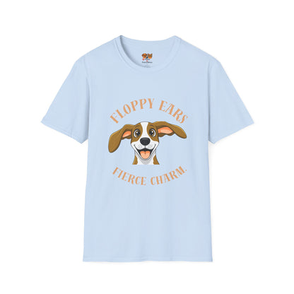 Floppy Ears Fierce Charm Dog T-Shirt — Cute Beagle Puppy Graphic Tee
