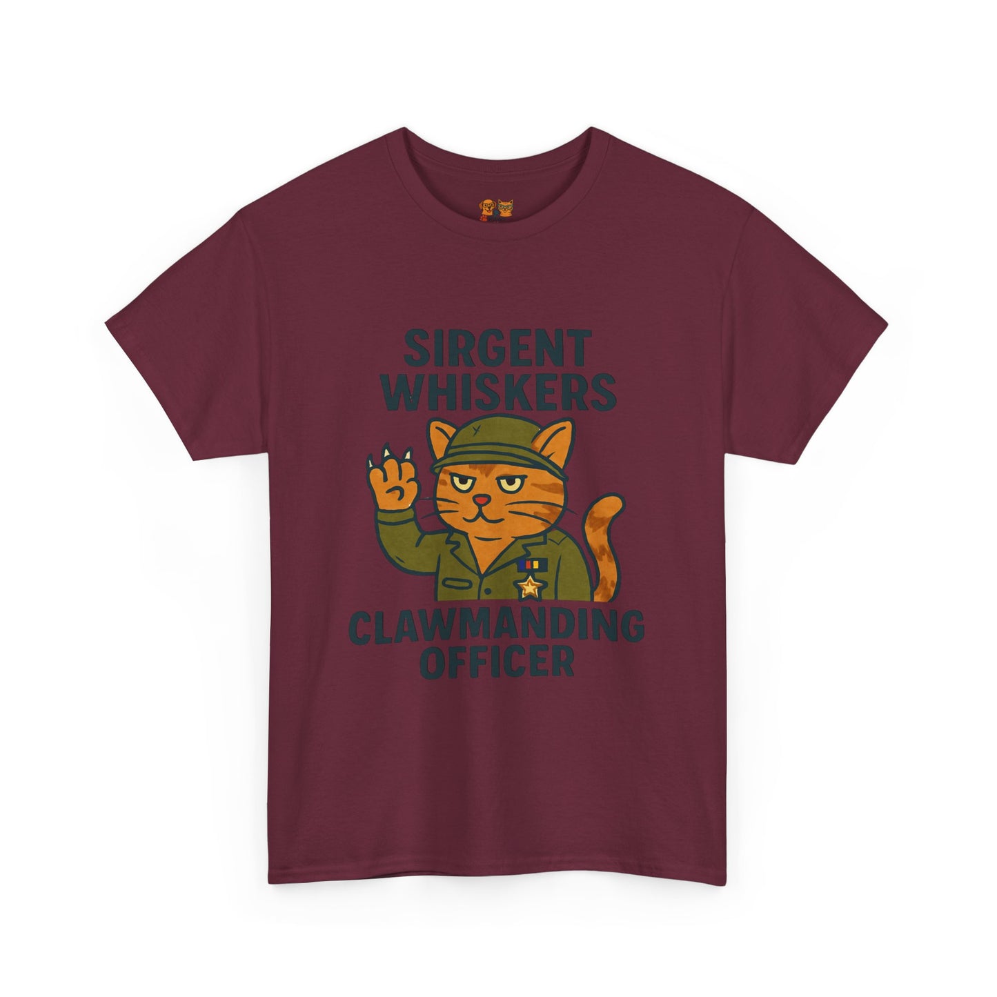 Sirgent Whiskers “Clawmanding Officer” Cat T-Shirt