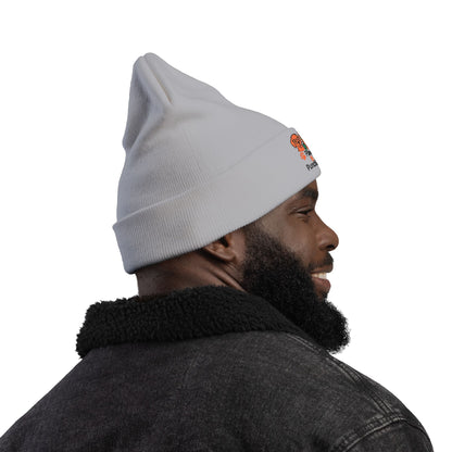 Paws & Punchlines Embroidered Knit Beanie — Cute Dog & Cat Winter Hat