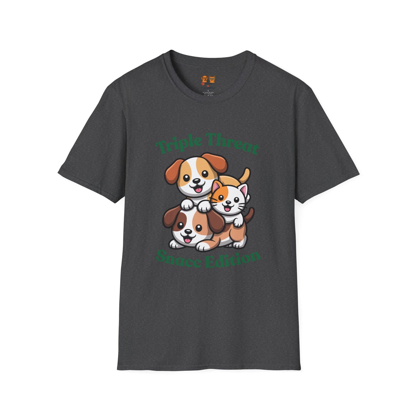 Triple Threat Snacc Edition T-Shirt — Cute Trio Puppy Graphic Tee