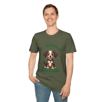 “Shit Happens I’m Cute” Puppy Graphic T-Shirt