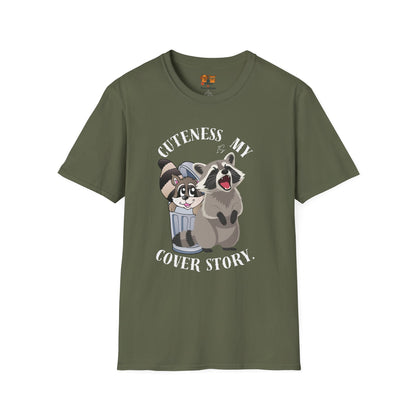 Cuteness Is My Cover Story Tee — Funny Raccoon & Trash Panda Graphic T-Shirt