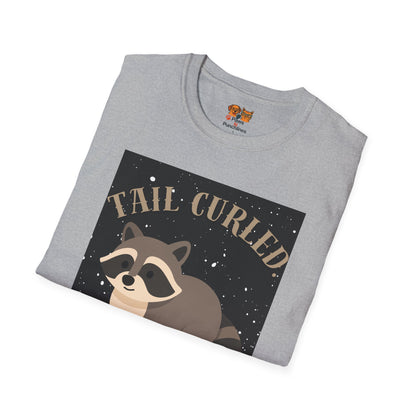 Raccoon 'Tail Curled, Plans Unfurled' T-Shirt