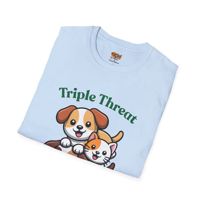 Triple Threat Snacc Edition T-Shirt – Cute Puppy & Kitten Stack Graphic Shirt