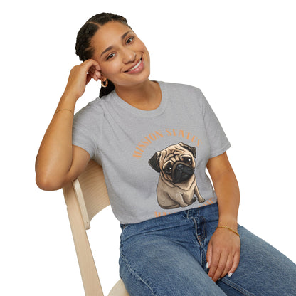 Pug Dog T‑Shirt — “Mission Status: Maximum Love” Cute Pug Graphic Tee