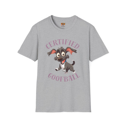 Certified Goofball Dog T-Shirt — Cute Cartoon Puppy Graphic Tee