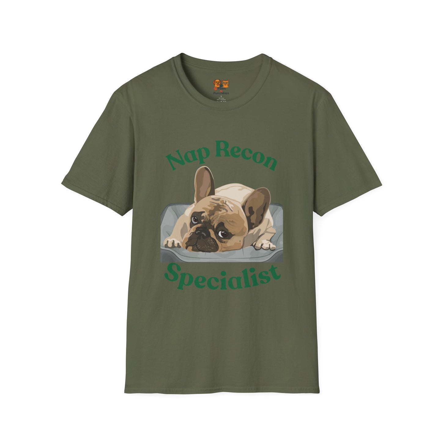 Nap Recon Specialist T-Shirt — Cute French Bulldog Nap Shirt for Dog Lovers
