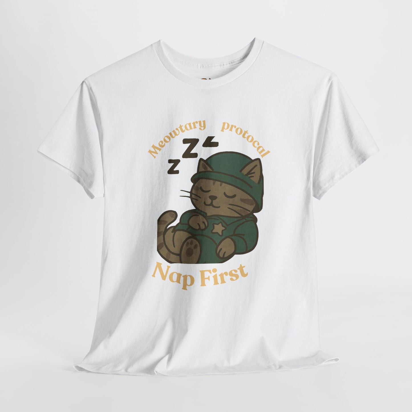 Nap First Cat T-Shirt — Cute Sleeping Kitten Graphic Tee