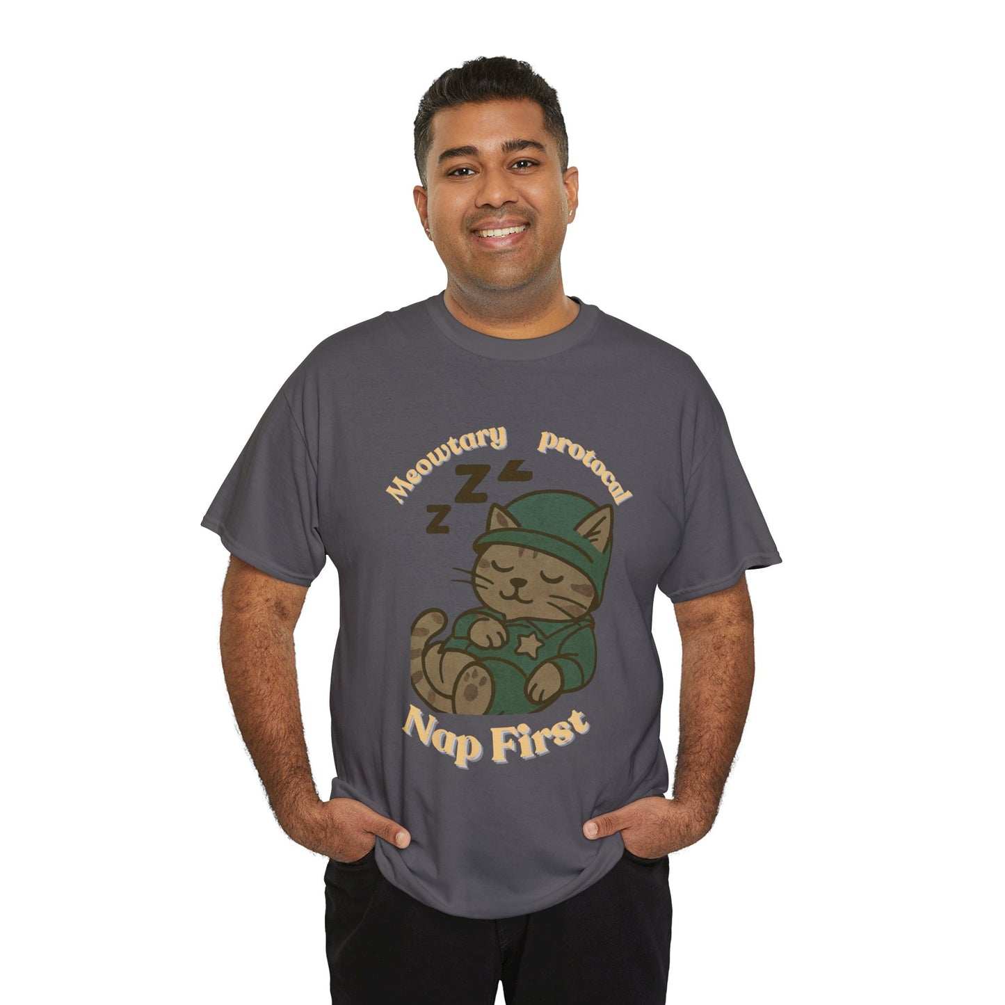 Nap First Cat T-Shirt — Cute Sleeping Kitten Graphic Tee