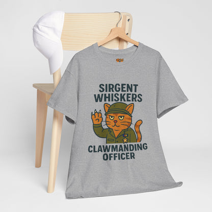 Sirgent Whiskers “Clawmanding Officer” Cat T-Shirt