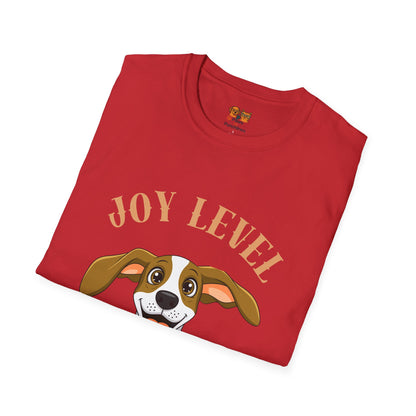 Joy Level Off Leash T-Shirt — Cute Happy Dog Graphic Tee