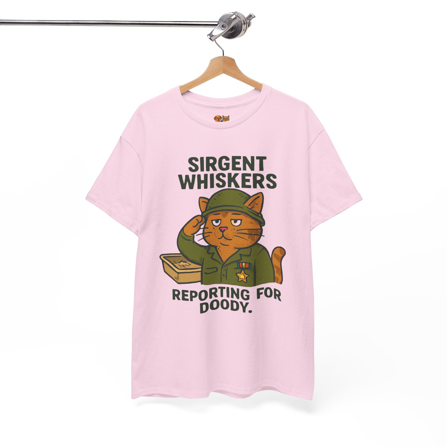 Sirgent Whiskers 'Reporting for Doody' Cat Tee