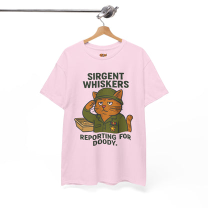Sirgent Whiskers 'Reporting for Doody' Cat Tee