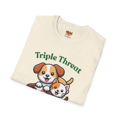 Triple Threat Snacc Edition T-Shirt — Cute Trio Puppy Graphic Tee