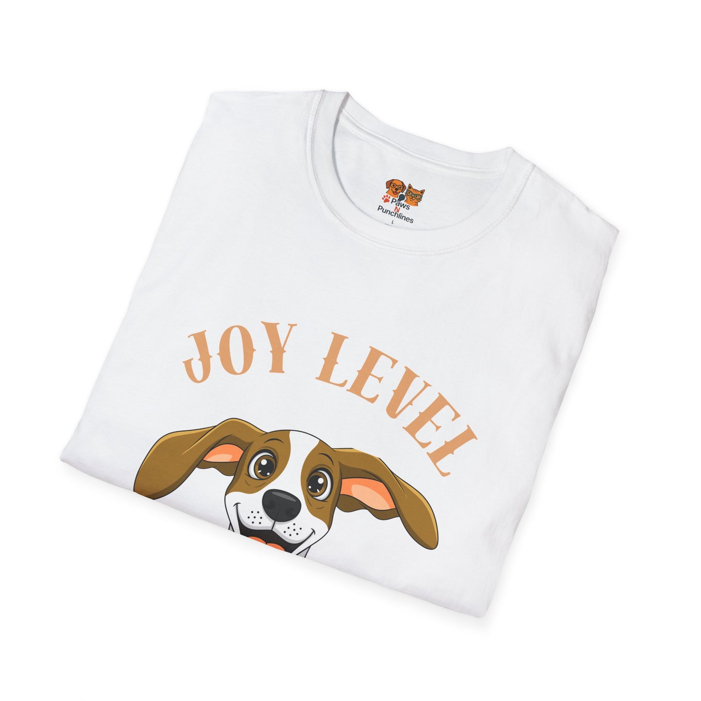 Joy Level Off Leash T-Shirt — Cute Happy Dog Graphic Tee
