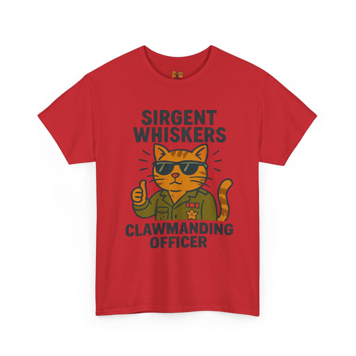 Sirgent Whiskers "Clawmanding Officer" Cat Tee