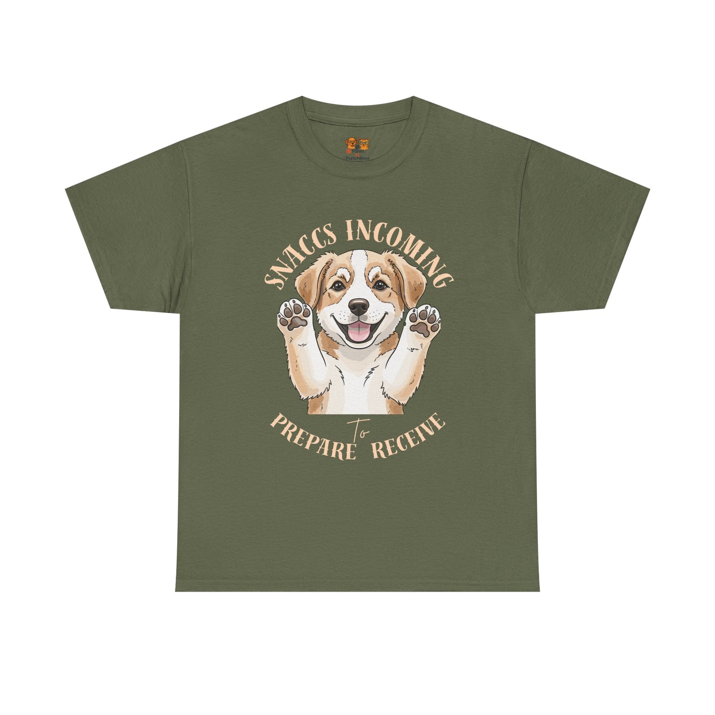 Corgi Puppy Pawprints T‑Shirt — Happy 'Mooorning' Dog Lover Tee