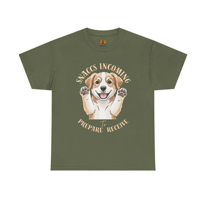 Corgi Puppy Pawprints T‑Shirt — Happy 'Mooorning' Dog Lover Tee