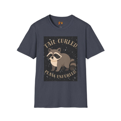 Raccoon 'Tail Curled, Plans Unfurled' T-Shirt