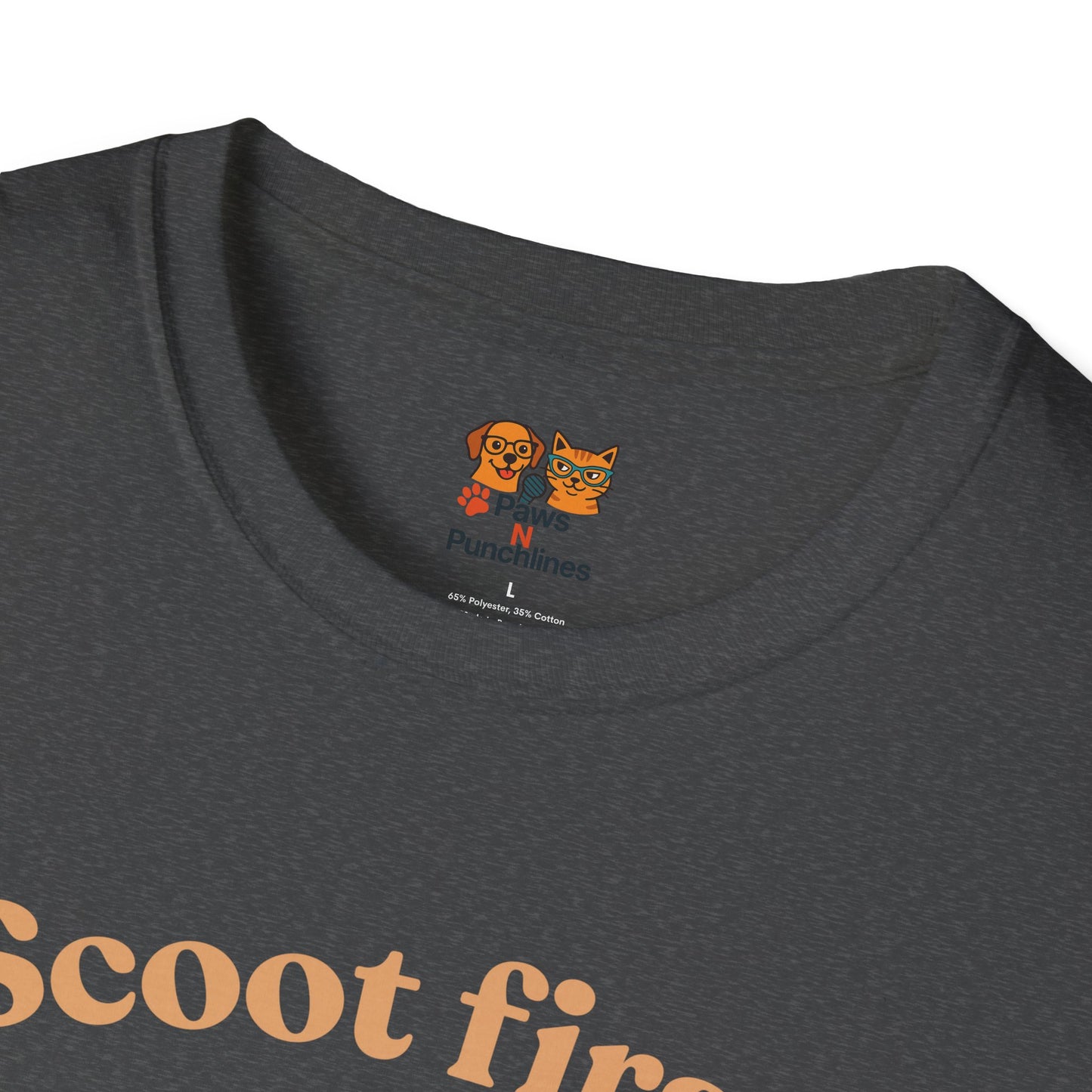 Scoot First Pug T-Shirt — "Scoot first. Questions later." Cute Scooter Dog Tee