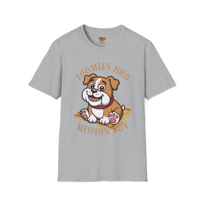 Puppy Graphic T-Shirt — “Zoomies Bro Mission Only” Cute Cartoon Dog Tee