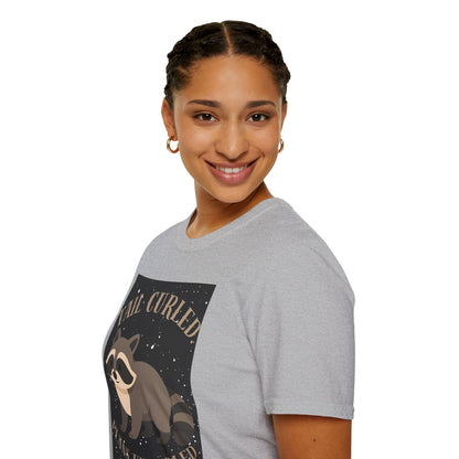 Raccoon 'Tail Curled, Plans Unfurled' T-Shirt