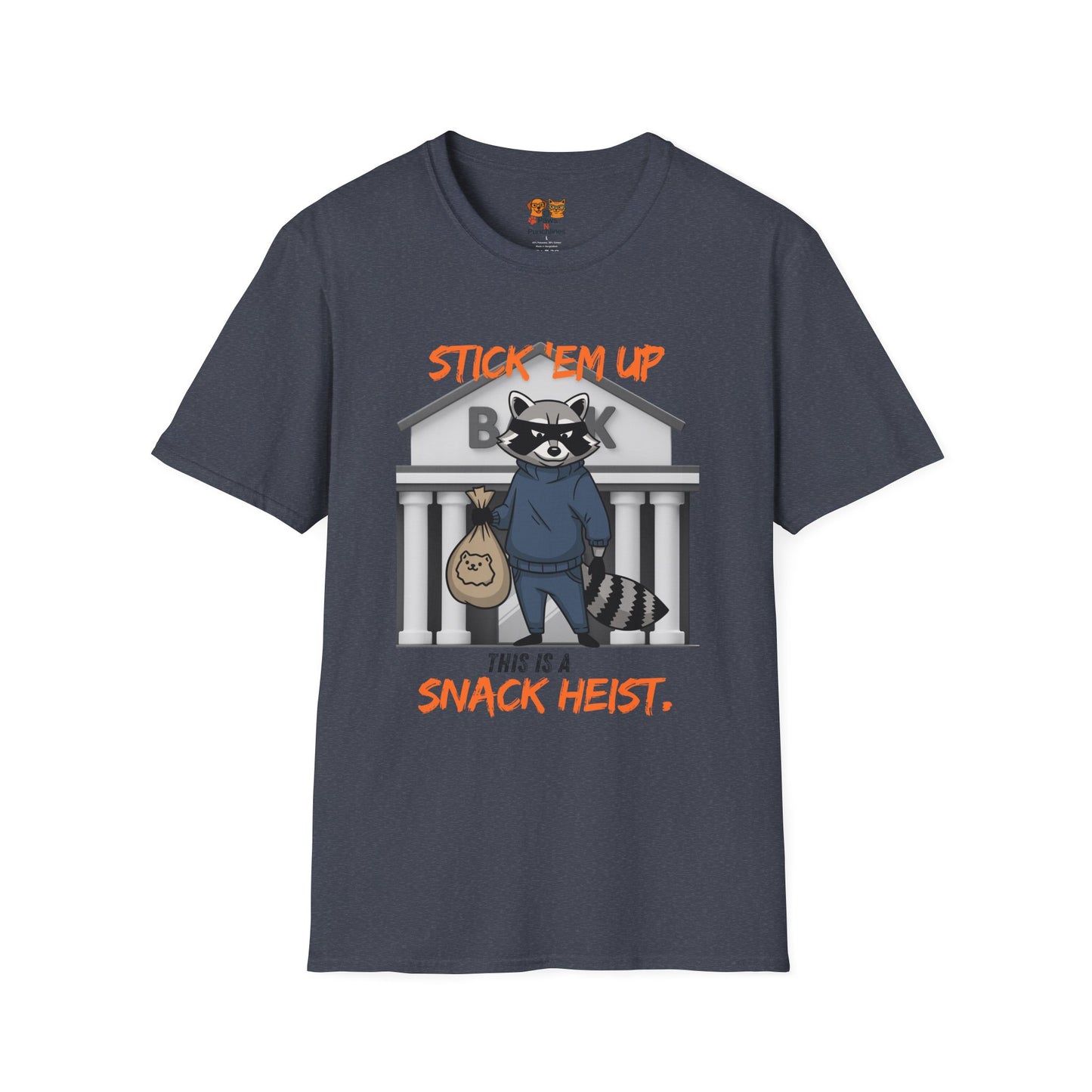 "Stick 'Em Up" Raccoon snack heist Unisex Tee