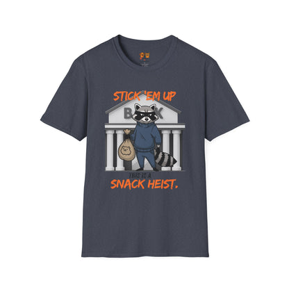 "Stick 'Em Up" Raccoon snack heist Unisex Tee