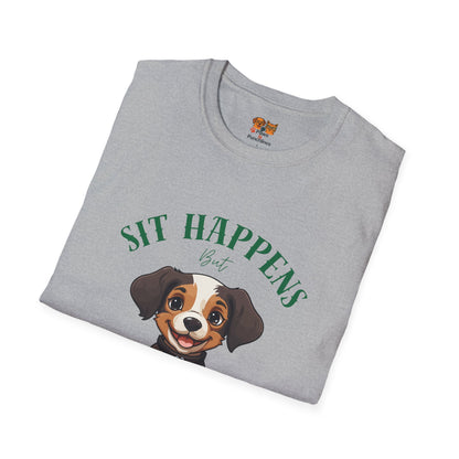 “Shit Happens I’m Cute” Puppy Graphic T-Shirt