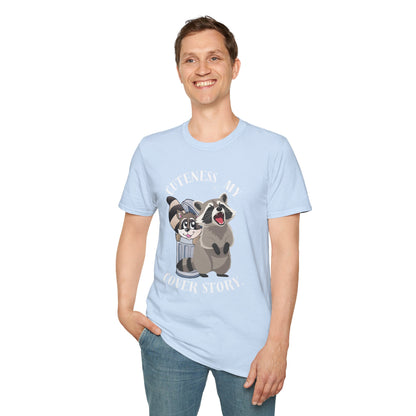 Cuteness Is My Cover Story Tee — Funny Raccoon & Trash Panda Graphic T-Shirt