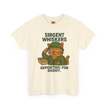 Sirgent Whiskers 'Reporting for Doody' Cat Tee