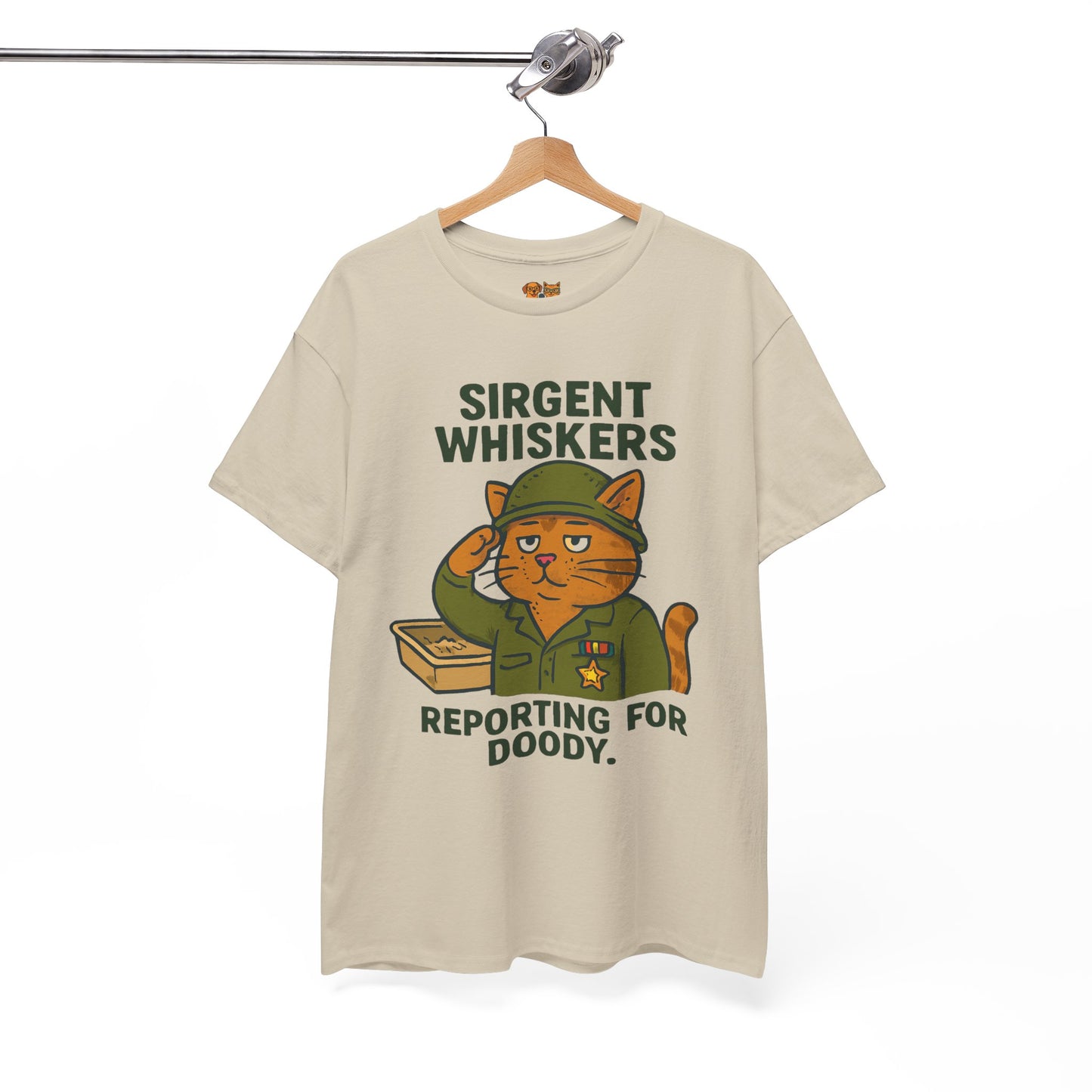 Sirgent Whiskers 'Reporting for Doody' Cat Tee