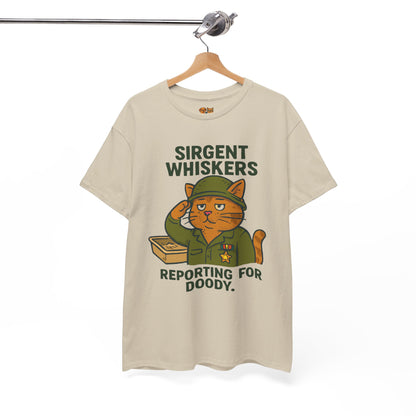 Sirgent Whiskers 'Reporting for Doody' Cat Tee
