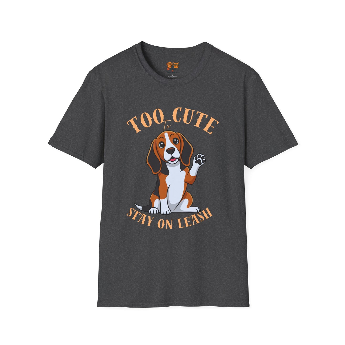 Too Cute Stay On Leash Beagle T-Shirt — Cute Dog Lover Tee